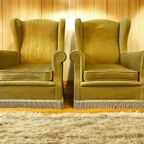 Set Van 2 Vintage Clubzetels / Fauteuils / Éénzitten thumbnail 3
