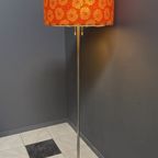 Orange Flowerprint Shade Floor Lamp 1960S thumbnail 11