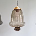 Vintage Hanglamp In Rookglas (2 Beschikbaar), In De Vorm Van Een Bel, 1970 thumbnail 7