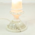 Vintage Verlichte Bijzettafel Zuil Pilaar Lamp Albast Natuursteen thumbnail 6