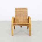 Zeldzame Vintage Fauteuil Riet Hout, 1960s thumbnail 5