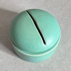 Unieke Vintage Mobach Turquoise Keramiek Dekselpot / Dekseldoos thumbnail 5