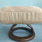 Poef Voetensteun Hocker Beige Crème Suede thumbnail 2