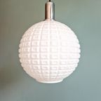 Vintage Getextureerde Witte Opaline Hanglamp, 1960-70 thumbnail 10