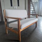 Deense Design 2-zits Bank & Fauteuil Hans Wegner Voor Getama thumbnail 8