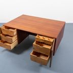 1950’S Danish Modern Architectural Teak Desk / Bureau thumbnail 4