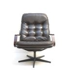 Stijlvolle Vintage Leren Fauteuil Gemaakt In De Jaren '70 thumbnail 3