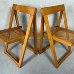 4X Vintage Esdoorn + Rotan Klapstoelen thumbnail 5