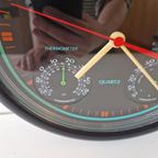 80's Vintage Klok Met Hygrometer En Thermometer Klok thumbnail 5