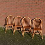 Spijlenstoelen Set Van 4 Scandinavisch Pijnboomhout thumbnail 2