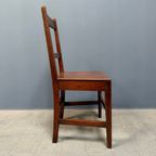 Set Van 6 Antieke Hollandse Eikenhouten Keukenstoelen thumbnail 7