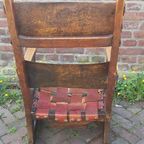 Vintage Brutalist Rocking Chair, Schommelstoel Met Tuigleer thumbnail 10