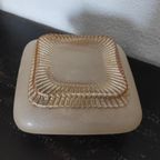 Vintage Plafondlamp Amberkleurig Frosted Glas thumbnail 4