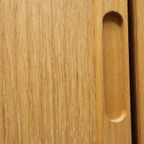 Vintage Deense Archiefkast Wandmeubel Blond Eiken thumbnail 17