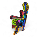 Oversized Decorative Wooden Wing Chair thumbnail 2