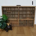 Brocante, Bruine Antieke Houten Letterbak, Wanddecoratie I thumbnail 4