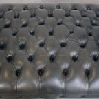 Groot, Sierlijk Zwart Chesterfield Daybed Gemaakt Van Rundleer thumbnail 12