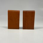 Vintage Set Teakhouten Boekensteunen, Mid Century, Kai Kristiansen thumbnail 7