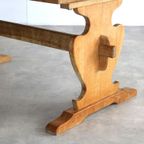 Brutalist Eettafel | Vintage Tafel | Eiken | Verlengbaar (2) thumbnail 4