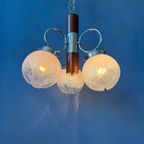 Mazzega Murano Kroonluchter / Space Age Glazen Hanglamp / Mid Century 70S Vintage Plafondlamp thumbnail 3