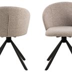 Koro Eetkamerstoel - Set Van 2 - Beige Bouclé thumbnail 11