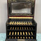 Humidor Voor Sigaren. Ebbenhout, Kristalglas. Napoleon Iii. thumbnail 5