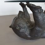 Well Detailed Bronze Bear Coffee Table Frame. thumbnail 4