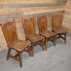Robuuste Eiken Stoelen Set Van 4 Donker thumbnail 2