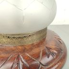 Houten Plafondlamp Met Geslepen Glas thumbnail 7