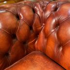 Engelse Bendic Chesterfield 2 Zits Bank In Oxblood Rood Volnerf Leer thumbnail 3