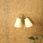 Wandlamp Goudkleur En 2 Glazen Kappen Vintage thumbnail 2