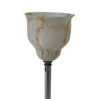 Art Deco - Table Lamp - Chalice Shaped, Multi Colored Glass - Silver Plated Base With Power Switc thumbnail 10