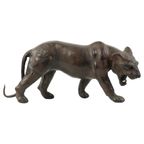 Mid Century Lederen Panter Beeld Papier Mache Verzamelitem thumbnail 3