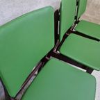 Nieuw Bekleed 4 Vintage Eetkamerstoelen Opnieuw Bekleed Groene Stoelen thumbnail 6