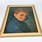 Giovanni Bragolin - Print Op Cardboard - Jongen Met Traan - Vintage - 70'S thumbnail 2