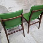 Nieuw Bekleed 4 Vintage Eetkamerstoelen Opnieuw Bekleed Groene Stoelen thumbnail 16