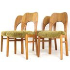 Set 4 Eiken Deense Eetkamerstoelen Vintage Reupholstered thumbnail 3