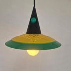 Memphis Milano Postmodern Hanglamp Design Geel Groen thumbnail 5