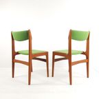 Deense Stoelen | Dining Chairs Danish Green Wool Teak Wood thumbnail 13