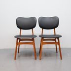 Set Van 2 Vintage Eetkamerstoelen thumbnail 9