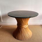 Sheaf Of Wheat Mcguire Rotan Bamboe Tafel Sidetable Vintage thumbnail 4