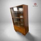 Vintage Notenhouten Vitrine/Boekenkast thumbnail 5