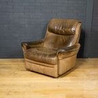Vintage Leather Sofa With Matching Chair And Ottoman thumbnail 9