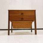 Sewing Cabinet With Reed Basket By Horn Collection, West Germany 1950S thumbnail 6