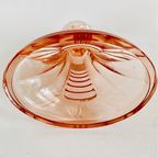 Vintage Artdeco Val Saint Lambert Luxval Roze Kandelaar 1930’s thumbnail 4