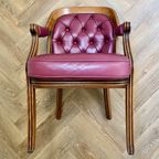 Set Vintage Wijnrode Chesterfield Fauteuils thumbnail 5