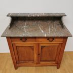 Vintage Frans Dressoir Commode, Ladekast Badkamermeubel Met Marmer Blad 211 thumbnail 5