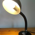 Vintage Egon Hillebrand Bureaulamp. Tafellamp Hillebrand. Gietijzeren Voet. thumbnail 6