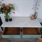 Vintage Commode Met Marmer Blad thumbnail 6