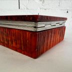 Vintage Italiaans Oranje Albasten Kistje (handcarved) thumbnail 7